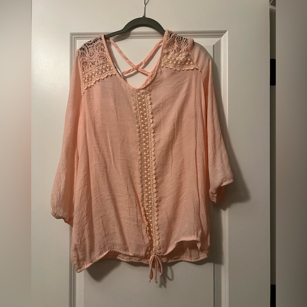 EUC PINK MAURICE’S GAUZY TOP - BEAUTIFUL. PLUS SIZE 1
